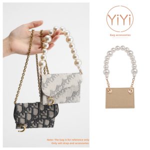 [YiYi] สายโซ่คล้องกระเป๋าสตางค์ ประดับไข่มุก ขนาด 36 ซม. ยาว 60-120 ซม. สําหรับ D-ior Saddle Lotus