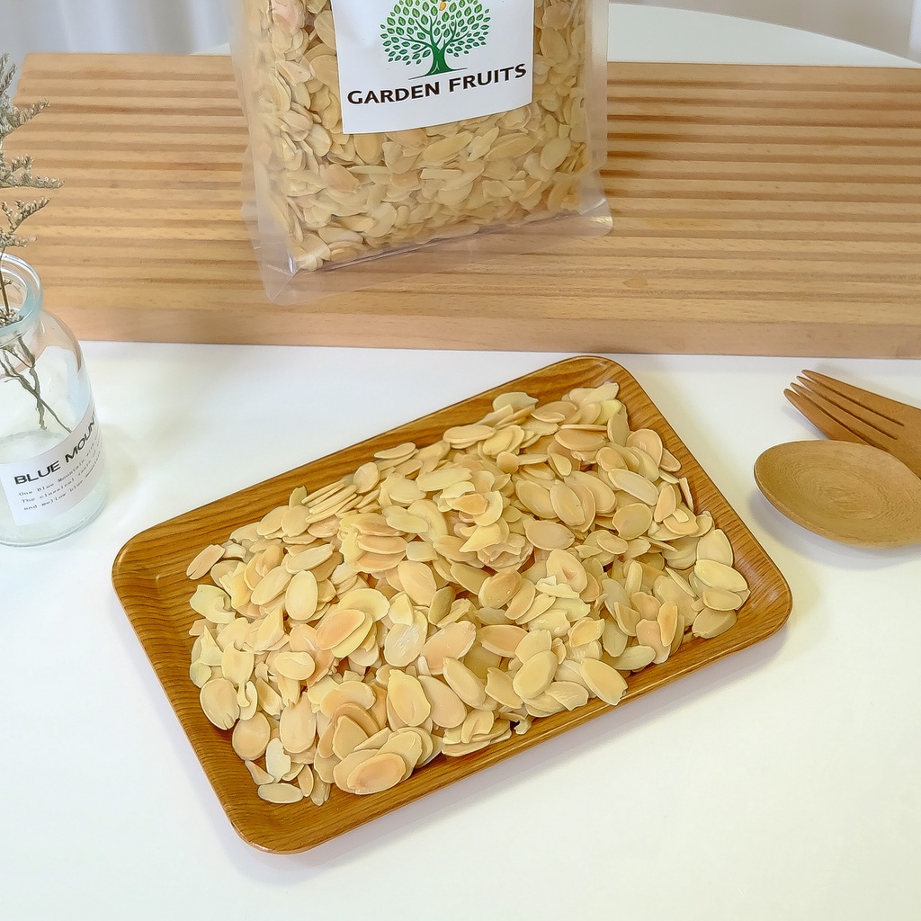 Roasted Almond Sliced อัลมอนด์สไลด์อบธรรมชาติ อบใหม่ทุกออเดอร์ อร่อย!! ถั่วคุณภาพ เกรด A  KETO ทานได้ By Garden Fruits