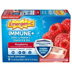 พร้อมส่ง Emergen-C Immune+ Triple Action 1000Mg Vitamin C, B Vitamins, Vitamin D 30ซอง
