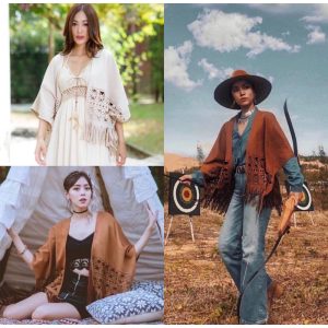 [พร้อมส่ง] เสื้อคลุมโบฮีเมียน เสื้อคลุมคาวบอย เสื้อคลุมหนังผู้หญิง
