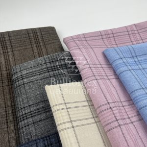ผ้าพาวเวอร์ เพลด Power Plaid ผ้าลายสก็อต ตัดสูท กางเกงทำงาน เอี๊ยม ผลิตเองในไทย ขนาด 1 หลา พร้อมส่ง