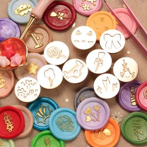 2.2cm มินิปิดผนึกขี้ผึ้งแสตมป์หัวทาสีแสตมป์หัว DIY คลิปอาร์ตเวิร์กบัตรเชิญคริสมาสต์ตกแต่งหัตถกรรม