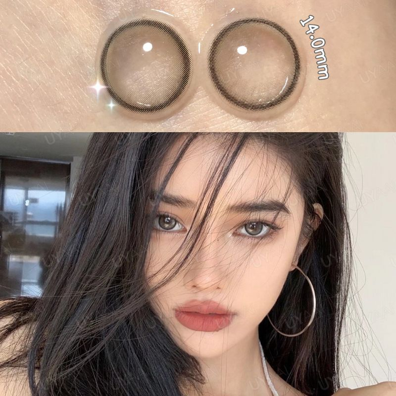 {องศา -0.00~-5.00} UYAAI x FRESHLADY คอนแทคเลนส์สายตาสั้น สีเทา 14.0 มม. 2 ชิ้น ต่อคู่