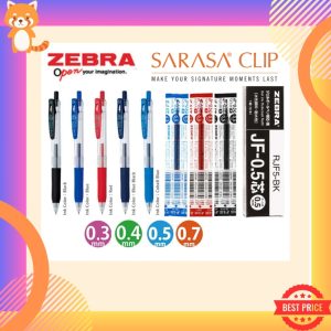 (มีครบทุกสี ทุกขนาด) ไส้ปากกา ปากกาเจล Zebra Sarasa JF ไส้ Refill ขนาด 0.3 0.4 0.5 และ 0.7 MM