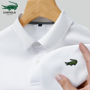 เสื้อโปโลแขนสั้น ปักลาย แฟชั่นฤดูใบไม้ร่วง และฤดูหนาว สไตล์เกาหลี สําหรับผู้ชาย 2023