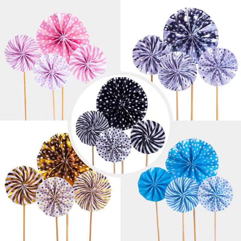 4 ชิ้น / เซต Ins กระดาษ พัด ดอกทานตะวัน วันเกิด เค้ก ท็อปเปอร์ ขนมหวาน ท็อปเปอร์ ตกแต่งงานเลี้ยง