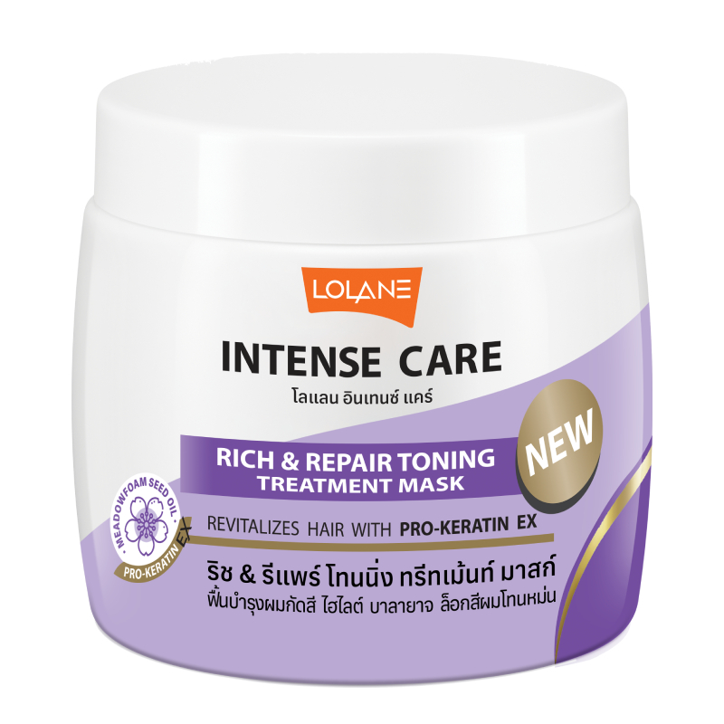 NEW Lolane Intense Care โลแลน อินเทนซ์ ริช & รีแพร์ โทนนิ่ง ทรีทเม้นท์มาสก์ สำหรับผมกัดสี ล็อกสีผมโทนหม่น 200g.