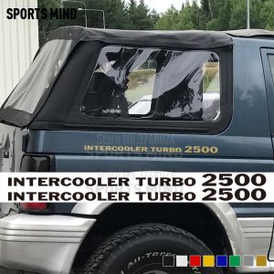 2 X Intercooler Turbo 2500 ไวนิลรถยนต์สําหรับ Mitsubishi Delica L300 Pajero Shogun อุปกรณ์เสริมรถสติกเกอร์รูปลอกรถยนต์