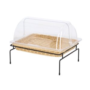 KASSA HOME ถาดหวายเทียมอเนกประสงค์มีฝาครอบพลาสติกใส รุ่น ZY19220CHN ขนาด 40 x 30 x 31 ซม. สีบีช