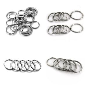 ห่วงพวงกุญแจ สเตนเเลส ทรงกลม แบน เรียบง่าย ( 5-50 ชิ้น )