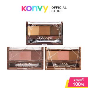 Cezanne Nose & Eyebrow Powder 3g เซซานน์ ผลิตภัณฑ์เขียนคิ้วชนิดพาวเดอร์ ไล่ระดับ 3 โทนสีจากอ่อนไปหาเข้ม