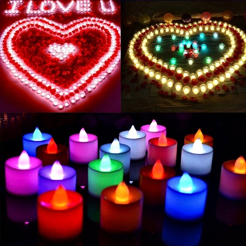 “แถมถ่าน”โคมไฟ LED รูปเทียน ไม่มีเปลวไฟและควัน สำหรับบ้าน ตกแต่งตามฤดูกาล ฉ เทียนใส่ถ่าน  เทียนแฟนซีประดับตกแต่ง