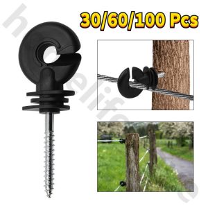 สกรูฉนวนพลาสติก-In ฉนวนสำหรับรั้วไฟฟ้าไม้ จำนวน 30/60/100 ชิ้น สกรูรั้วไฟฟ้า ฉนวนรั้วไฟฟ้า สกรูชนวนไฟฟ้ายึดรั้วล้อมวัว