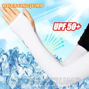 ปลอกแขนพลังงานแสงอาทิตย์ UV – ผู้หญิงผู้ชายขี่จักรยานถุงมือไร้นิ้ว-เย็น Muff ฤดูร้อนผ้าไหมน้ําแข็งแขนยืดหยุ่น-ขับรถ Anti-Sunburn Sleeve – สําหรับขี่จักรยานกลางแจ้งวิ่งตกปลา