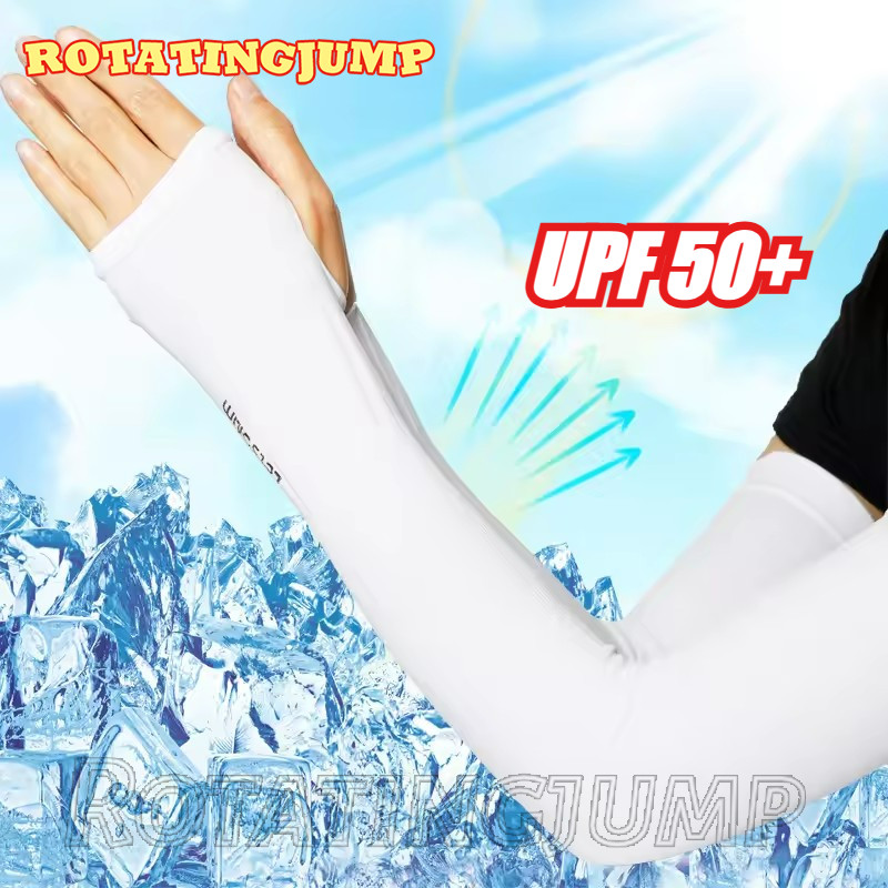 ปลอกแขนพลังงานแสงอาทิตย์ UV – ผู้หญิงผู้ชายขี่จักรยานถุงมือไร้นิ้ว-เย็น Muff ฤดูร้อนผ้าไหมน้ําแข็งแขนยืดหยุ่น-ขับรถ Anti-Sunburn Sleeve – สําหรับขี่จักรยานกลางแจ้งวิ่งตกปลา