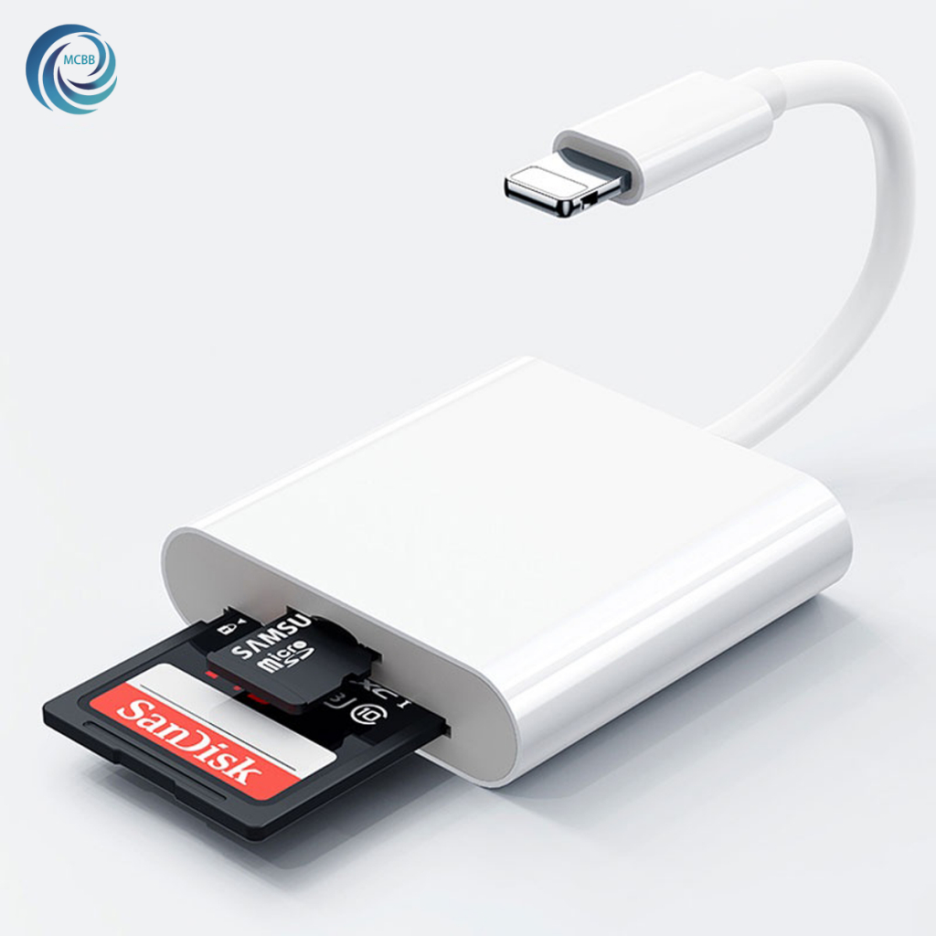 MCBB OTG IP to SD+TF card เครื่องอ่านบัตรเครื่องอ่านกล้องการ์ด TF card reader