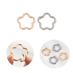 2ชิ้นดอกไม้กระเป๋าหัวเข็มขัดเชื่อมต่อยึดคลิปสําหรับ ทําเอง สร้อยคอพวงกุญแจเครื่องประดับทําอุปกรณ์อุปกรณ์เสริม