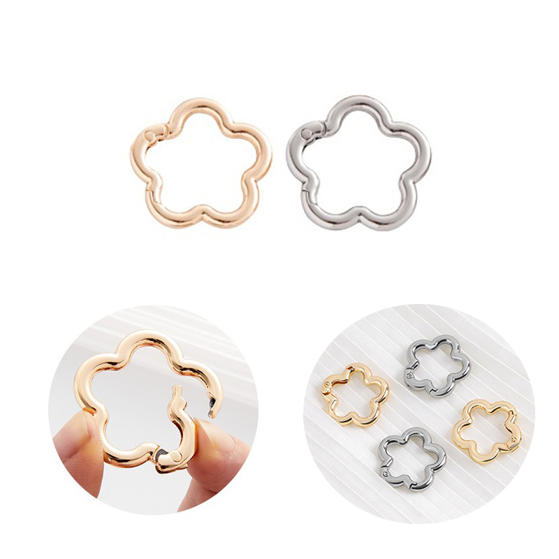 2ชิ้นดอกไม้กระเป๋าหัวเข็มขัดเชื่อมต่อยึดคลิปสําหรับ ทําเอง สร้อยคอพวงกุญแจเครื่องประดับทําอุปกรณ์อุปกรณ์เสริม