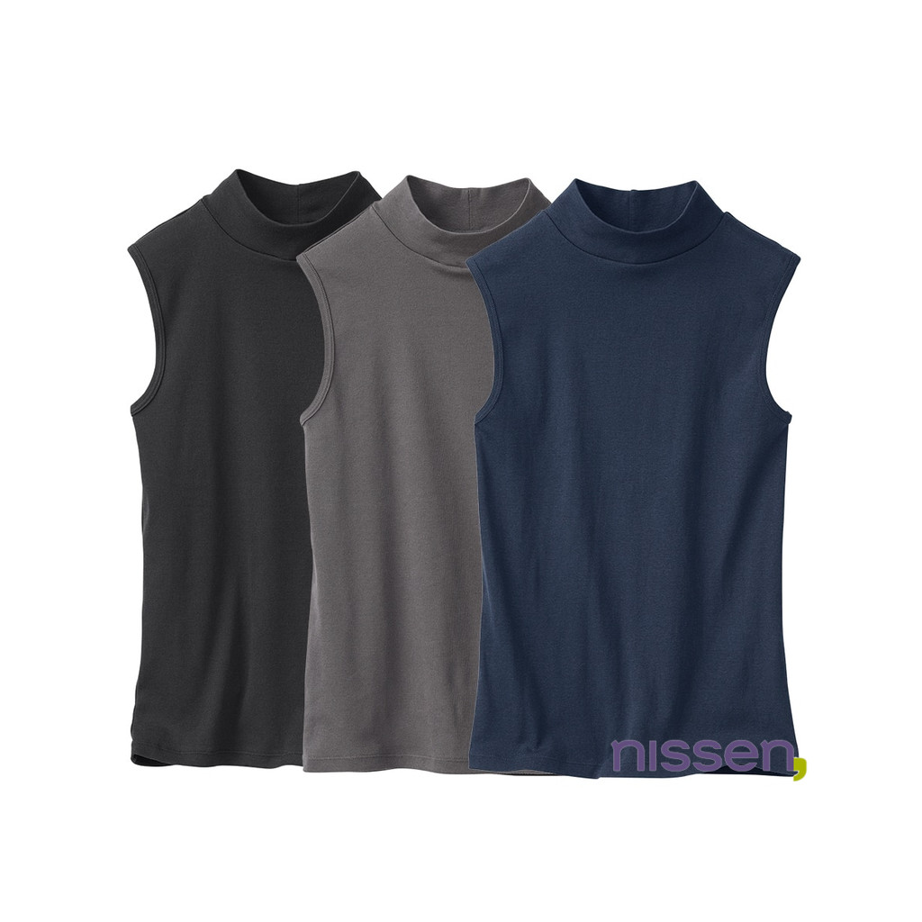 [จัดส่งจากประเทศญี่ปุ่น] Nissen_  เสื้อซับในคอตตอน 100% คอเต่า แขนกุด แพ็ค 3 ตัว นุ่มสบาย อ่อนโยนต่อผิว ระบายอากาศดี ใส่ได้ตลอดปี สไตล์ญี่ปุ่นแท้ สินค้าคุณภาพดี คุ้มค่า คุ้มราคา โปรโมชั่นพิเศษ มีไซส์ใหญ่