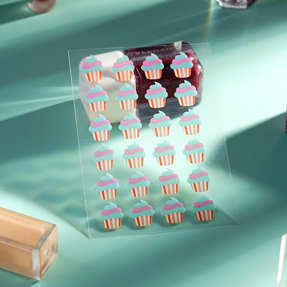 แผ่นแปะสิว PE รูปโดนัท เค้กน่ารัก สีสันสดใส สําหรับดูแลผิว 24 ชิ้น ต่อแผ่น
