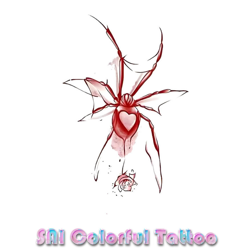 แทททู SAI COLORFUL TATTOO 18CM×11CM แทททูรอยสักกันน้ำ รอยสักชั่วคราว รอยสัก   แขน  ข้อมือ  ข้อเท้า  กระดูกไหปลาร้า  แมงมุม  157