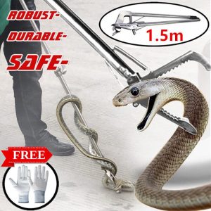 1.5mซาตินงูเหล็กกล้าไร้สนิมคลิป ที่จับงู คีมจับงู คีมกันลื่น Snake Grabber Catcher with Lock