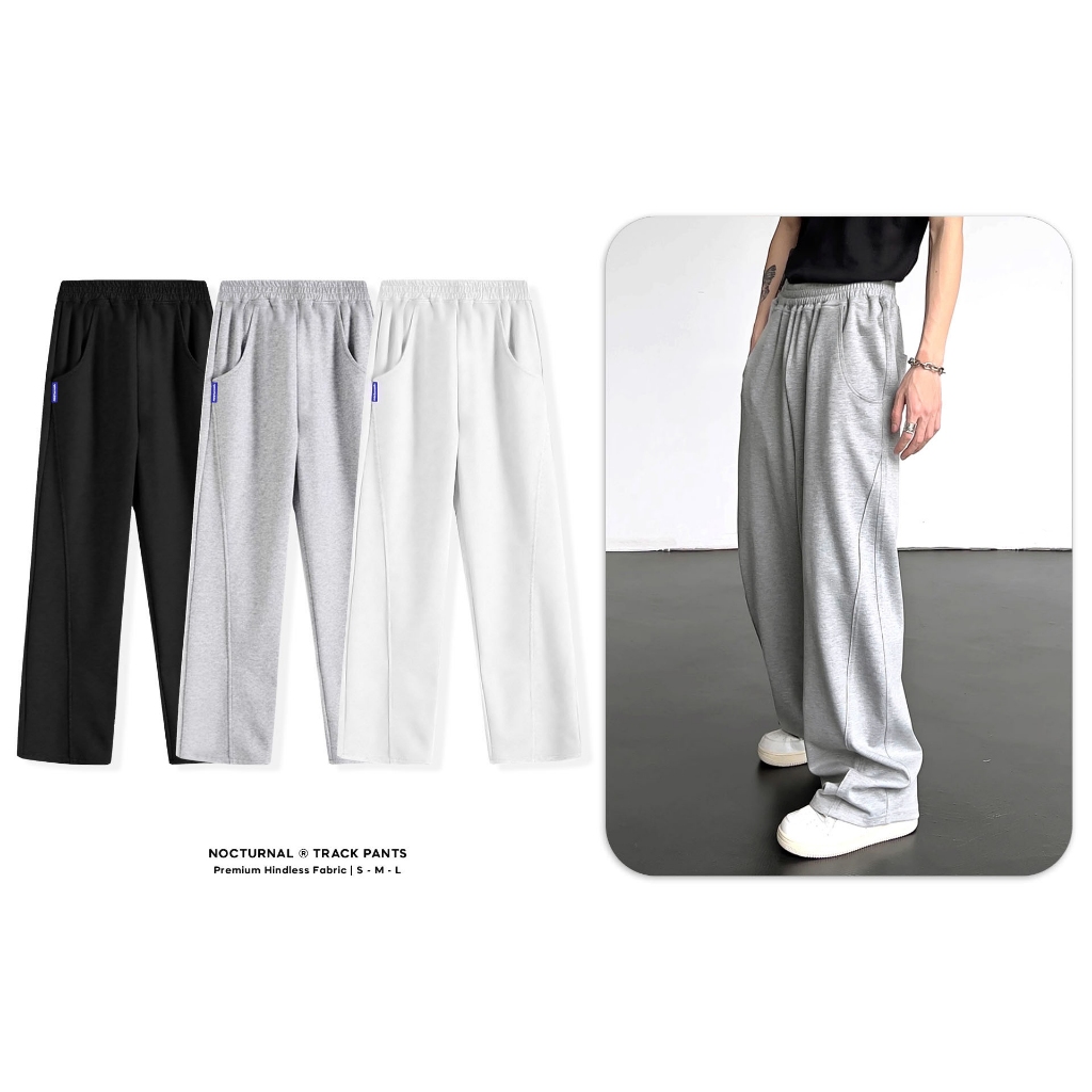 NOCTURNAL Track Pants Unisex Mens and Womens Local Brand Straight Form Good Elasticity