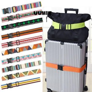 UUMIR เข็มขัดกระเป๋าเดินทาง,หลากสี 5*180 ซม.Baggage Bunding สายคล้อง,ทนทานสไตล์ชาติพันธุ์ Reinforce Anti-lost กระเป๋าเดินทางอุปกรณ์เสริม Travel