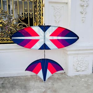 Carbon ประกอบ Kite สีม่วง Pun Carbon Herringbone Kite 1m5-1m7-2m สวยสุดขีด