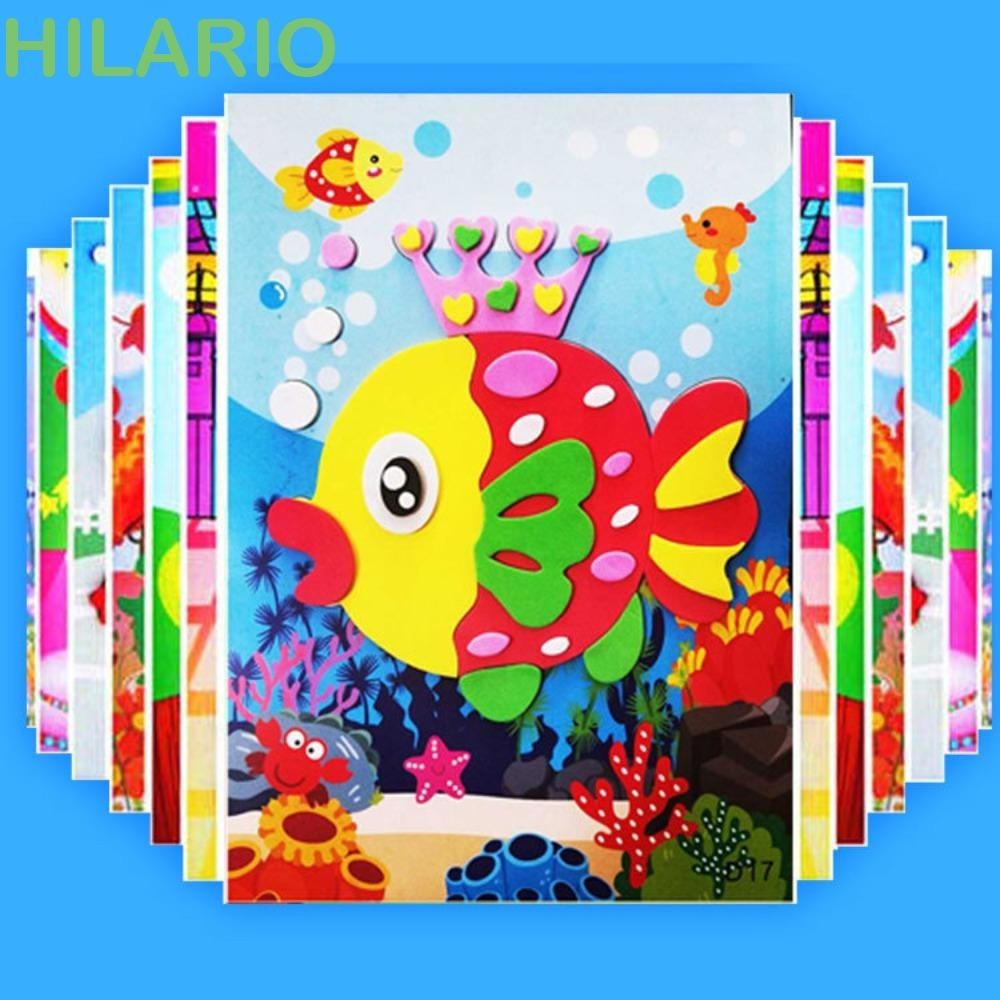 Hilario สติกเกอร์โฟม EVA ลายการ์ตูนน่ารัก 3D 20 แบบ 20 ชิ้น DIY ของเล่นเสริมการเรียนรู้เด็ก