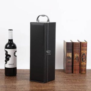 กล่องใส่ไวน์ แบบพกพาแบบถือ ลายหนัง