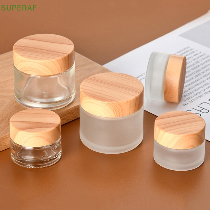 Superaf กระปุกแก้ว ขนาดเล็ก สําหรับใส่เครื่องสําอาง ครีม ลิป เติมได้