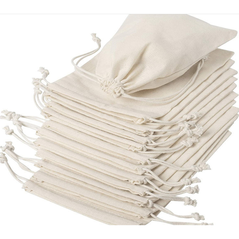 พร้อมส่ง ถุงผ้าดิบ สีธรรมชาติ ขนาดเล็ก ใส่เครื่องหอม ดอกไม้แห้ง ของชำร่วย