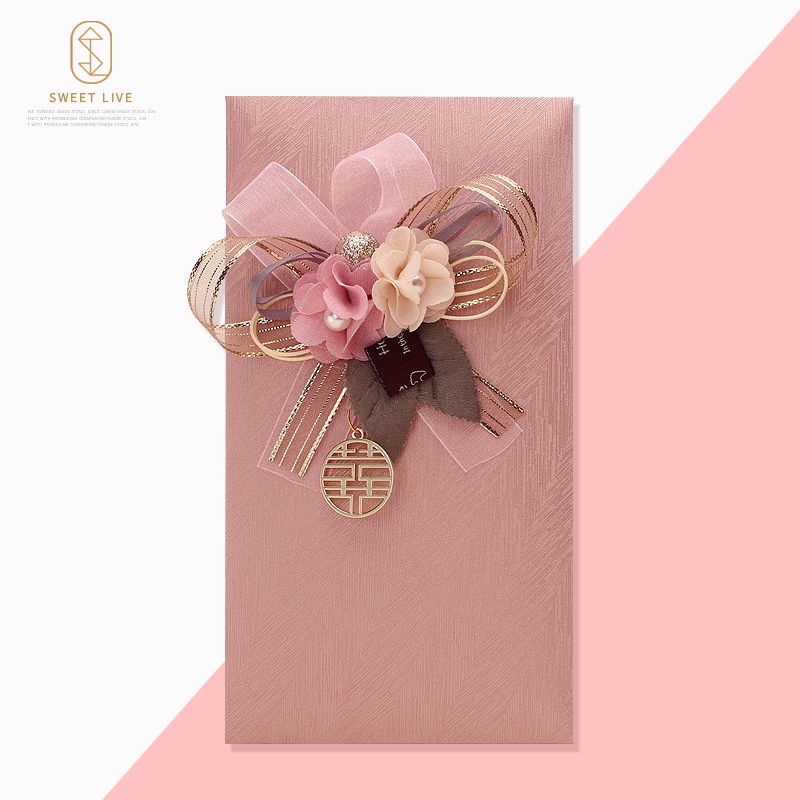 ❄️ซองอั่งเปาผ้า❄️ สูงหรูหราแฟนแต่งงานความสะดวกสบายซีลวันวาเลนไทน์มีความสุขตัวละครของขวัญแต่งงานผ้าซองจดหมายสีแดงเงินกลับของขวัญของขวัญถุงของขวัญ