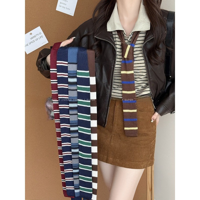 ผู้ชายถักสบายๆแถบผูกแฟชั่นแน่นแคบคอผูก