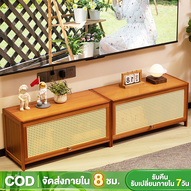 ชั้นวางทีวี 65/55/32นิ้ว สามารถจัดเก็บของได้มาก ทำโดยไม้ไผ่ธรรมชาติ ประหยัดพื้นที่