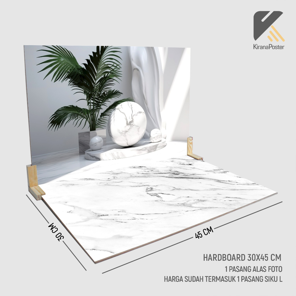 พรมภาพผลิตภัณฑ์ลายหินอ่อนสไตล์มินิมอล ขนาด 30X45 ซม. ฉากหลังรูปพับได้