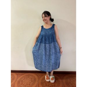 ชุดกระโปรงผ้าบาติก สายรูด ปรับสายได้ กระโปรงผ้าสปัน ชุดผ้าเขียนเทียน/ชุดนอนบาติก ใส่สบาย