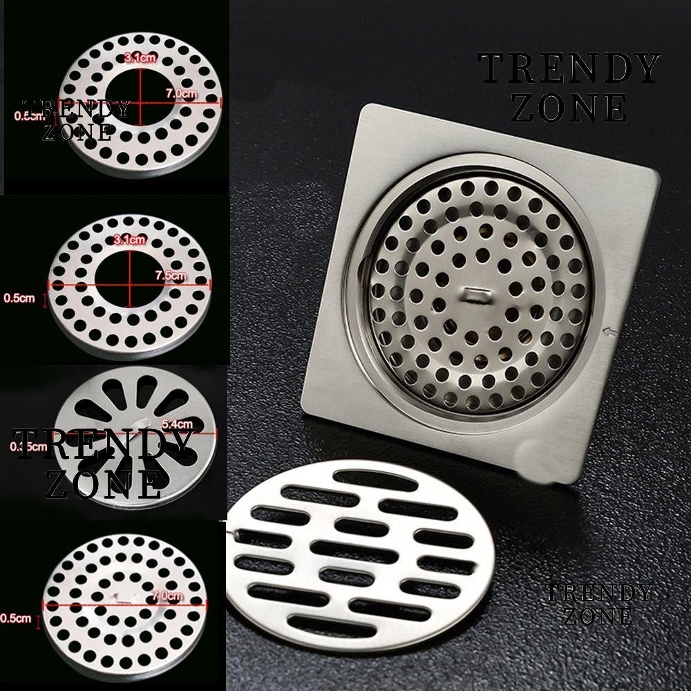Trendyzone ฝาครอบท่อระบายน้ํา สเตนเลส ทรงกลม ทนทาน กันอุดตัน สําหรับอ่างล้างจาน ห้องน้ํา 5 ชิ้น ต่อชุด