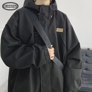 ม-8เอ็กแอล ญี่ปุ่นระดับไฮเอนด์สินค้าเสื้อกันหนาวหมวกผู้ชายขนาดบวกเสื้อที่เรียบง่ายสบายๆหลวมแจ็คเก็ตคลุมด้วยผ้า