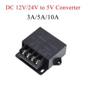 Mini DC 12V-24V ถึง 5V 3A/5A/10A / 15APower Converter IP68 ป ้ องกันรถ Buck Regulator ขั ้ นตอนลงแรงดันไฟฟ ้ าโมดูลจ ่ ายไฟจอแสดงผล LED อัตโนมัติ