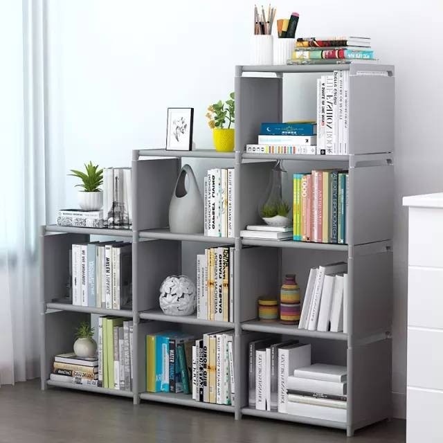 YY ชั้นวางของ ชั้นวางหนังสือ โครงเหล็กแข็งแรง สีเทา รุ่น R03 R04 R05 R08