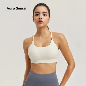 Auro Sense สปอร์ตบรา  ออกกำลังกาย สำหรับ ผู้หญิง ออกแบบ สายเดี่ยวบาง ไขว้ด้านหลัง เหมาะสำหรับ ยูการ์ดา และปราลาที
