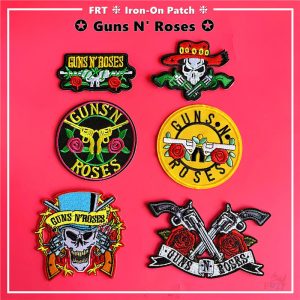 ☸ Guns N’ Roses – แผ่นแพทช์รีดผ้า แบบวงร็อค ☸ แผ่นแพทช์รีดติดเสื้อ DIY 1 ชิ้น