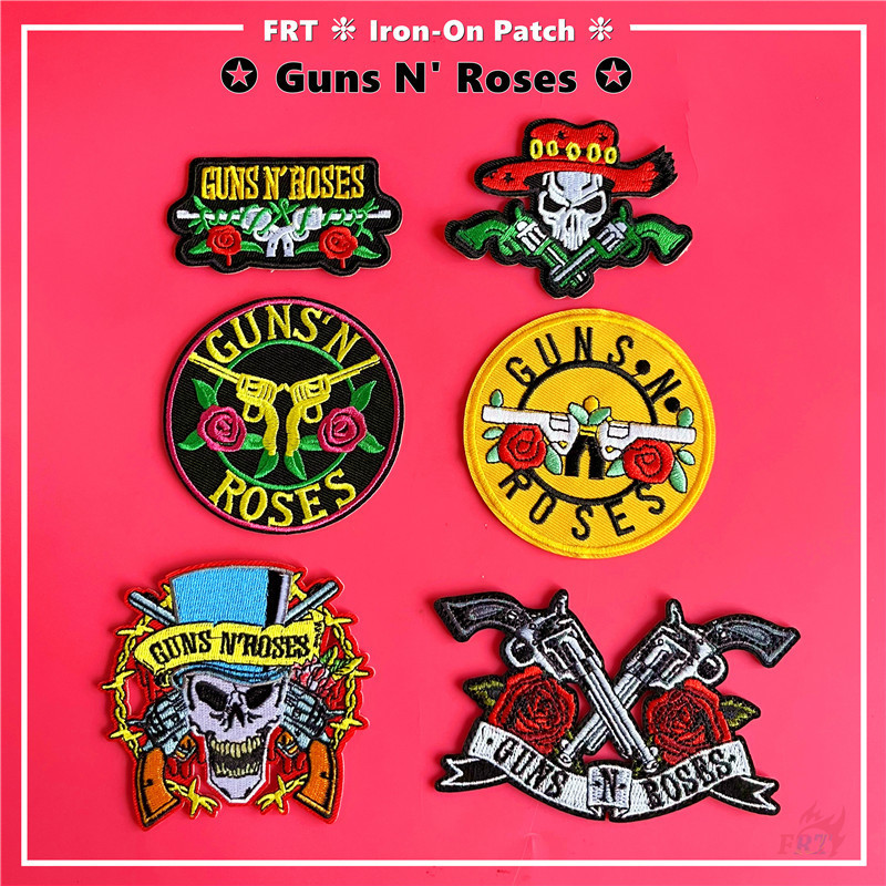 ☸ Guns N’ Roses – แผ่นแพทช์รีดผ้า แบบวงร็อค ☸ แผ่นแพทช์รีดติดเสื้อ DIY 1 ชิ้น