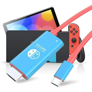 Switch Dock สําหรับ Nintendo Switch Dock/Nintendo Switch OLED Dock, 6FT Switch TV Dock, Steam Deck Dock Cable พร้อมอะแดปเตอร์ HDMI 4K/1080P และพอร์ตชาร์จ 100W