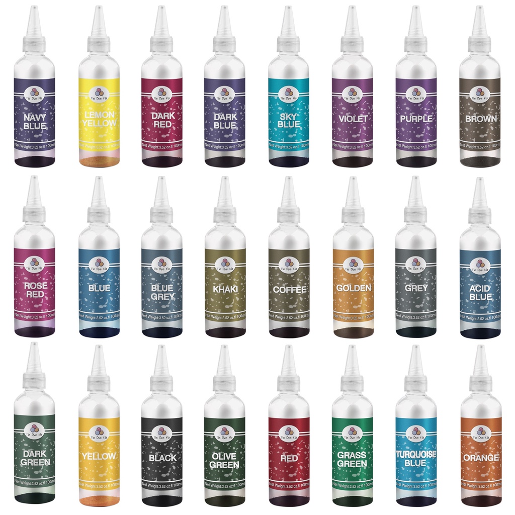 24 สี 2g ย้อมผ้า Dyes สิ่งทอย้อม DIY เสื้อผ้า Tie ย้อมผ้าฝ้ายไนลอนมัลติฟังก์ชั่เสื้อผ้า Dye