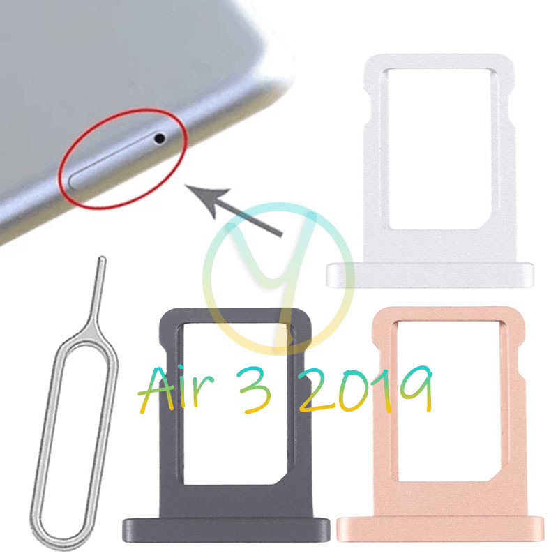 ถาดซิมการ์ดสําหรับ iPad Air 3 2019 การ์ดเชื่อมต่อซ็อกเก็ตที่ใส่ถาดอะแดปเตอร์คอนเทนเนอร์พร้อมพิน