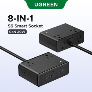 Ugreen S6 Magic Cube Socket plug-in Board พร้อม USB Multi-function plug-in Board สถานีชาร์จเดสก์ท็อปหลายพอร์ต