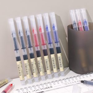 K&S ️ปากกาเจล หมึกเจล แบบปลอก ปากกา แบบมูจิ มี3สี เขียนดีมากๆ คุณภาพสูง